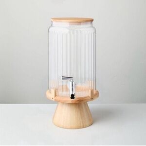 NEW Hearth and Hand Magnolia Fluted Acrylic Drink Dispenser With Wood Stand